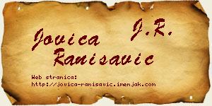 Jovica Ranisavić vizit kartica